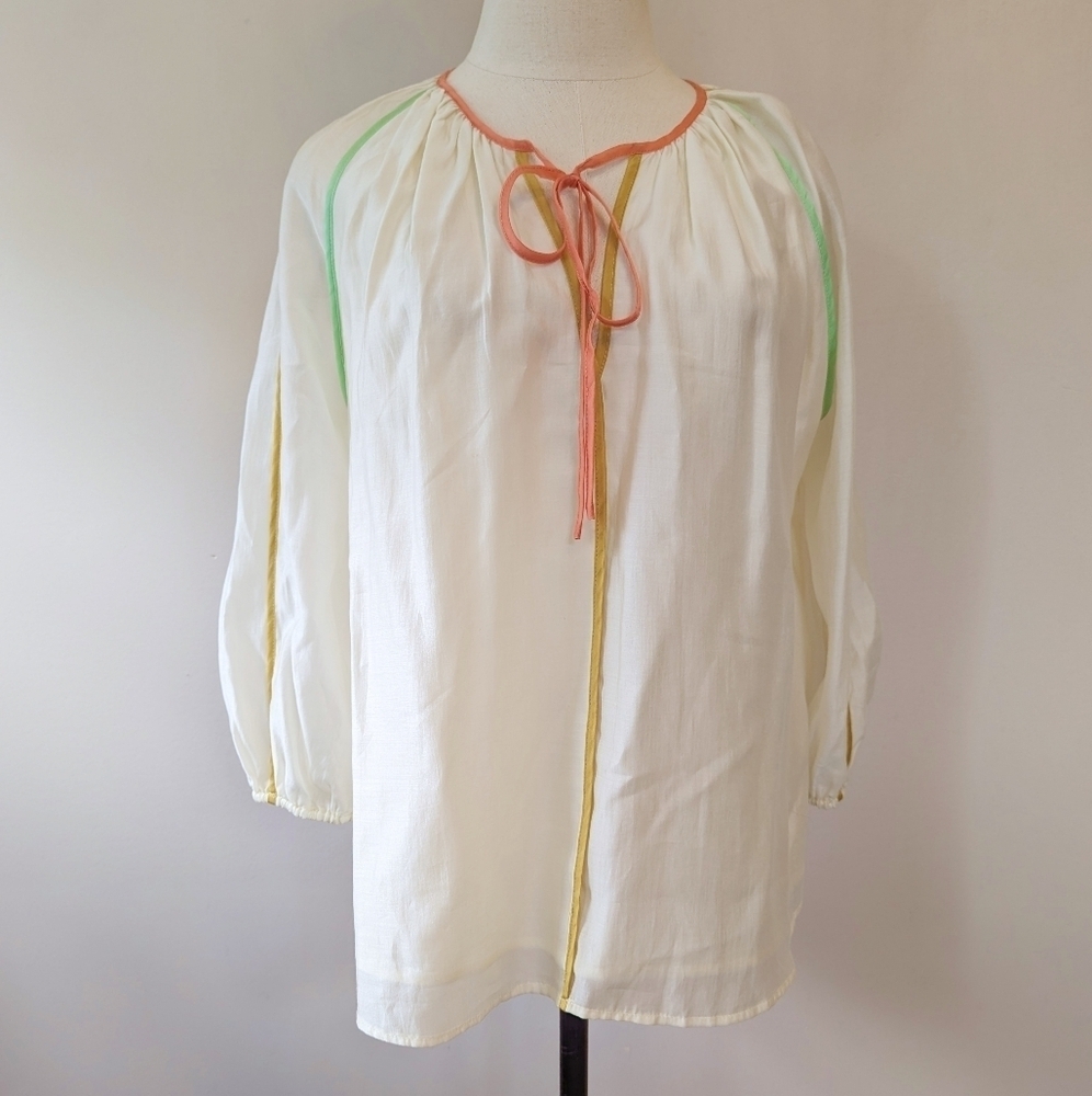 Current Air Multi-Colored Binding Tie Front Top - image 6